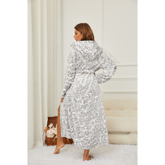 RONGTAI Ladies Long Fleece Bathrobe — view 2