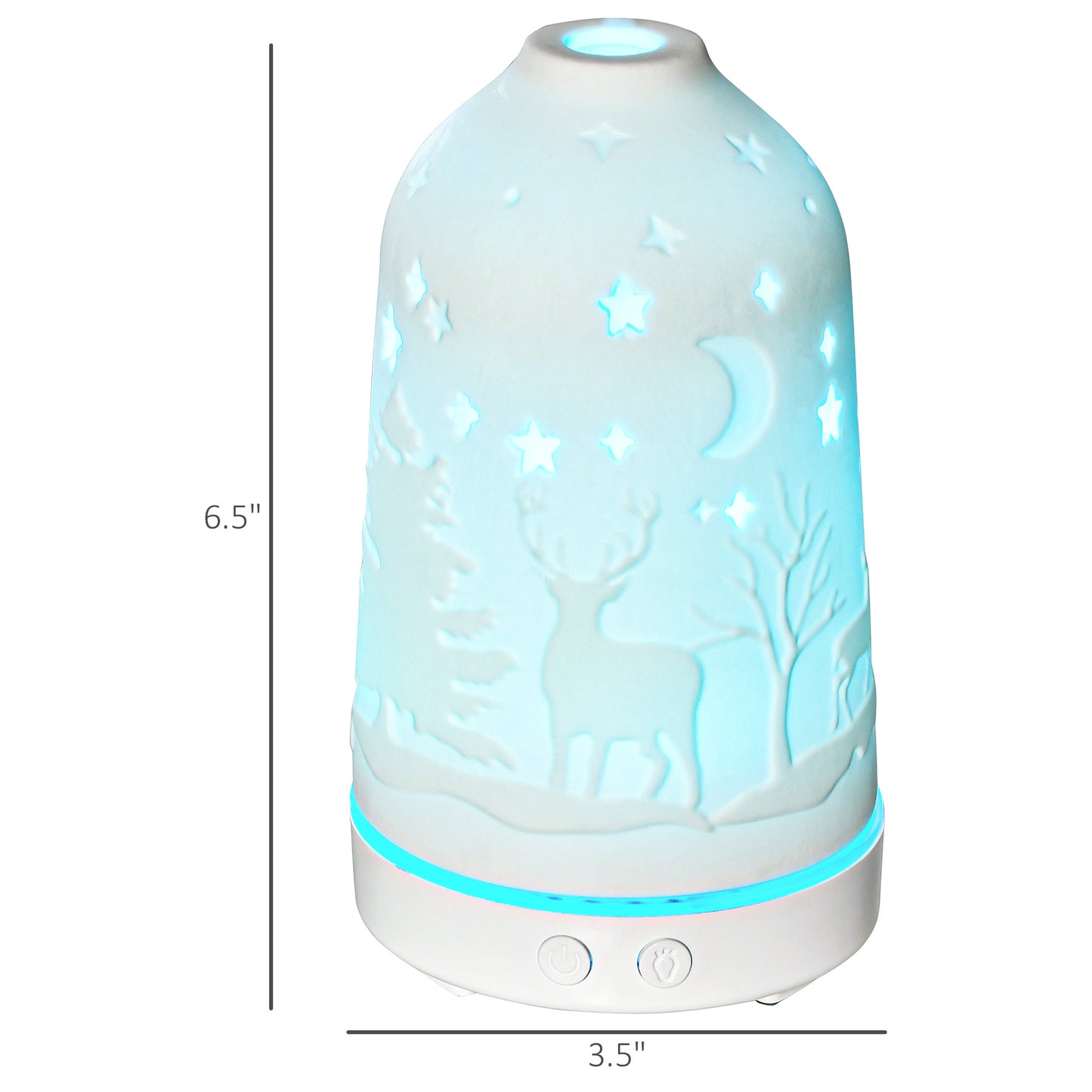 Ceramic Ultrasonic Aromatherapy Diffuser with 7-Color LED Lights and Timer — view 4