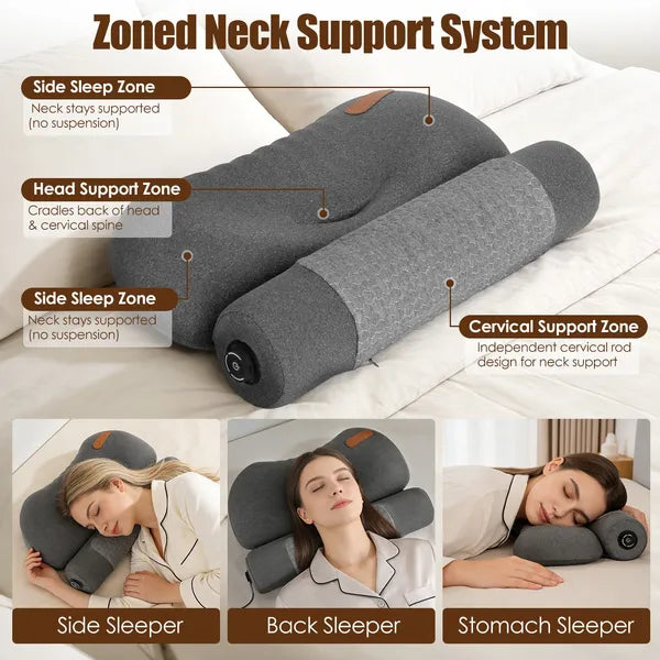USB Heated Neck Pillow - Zero Pressure Memory Foam with Eye Mask — view 3