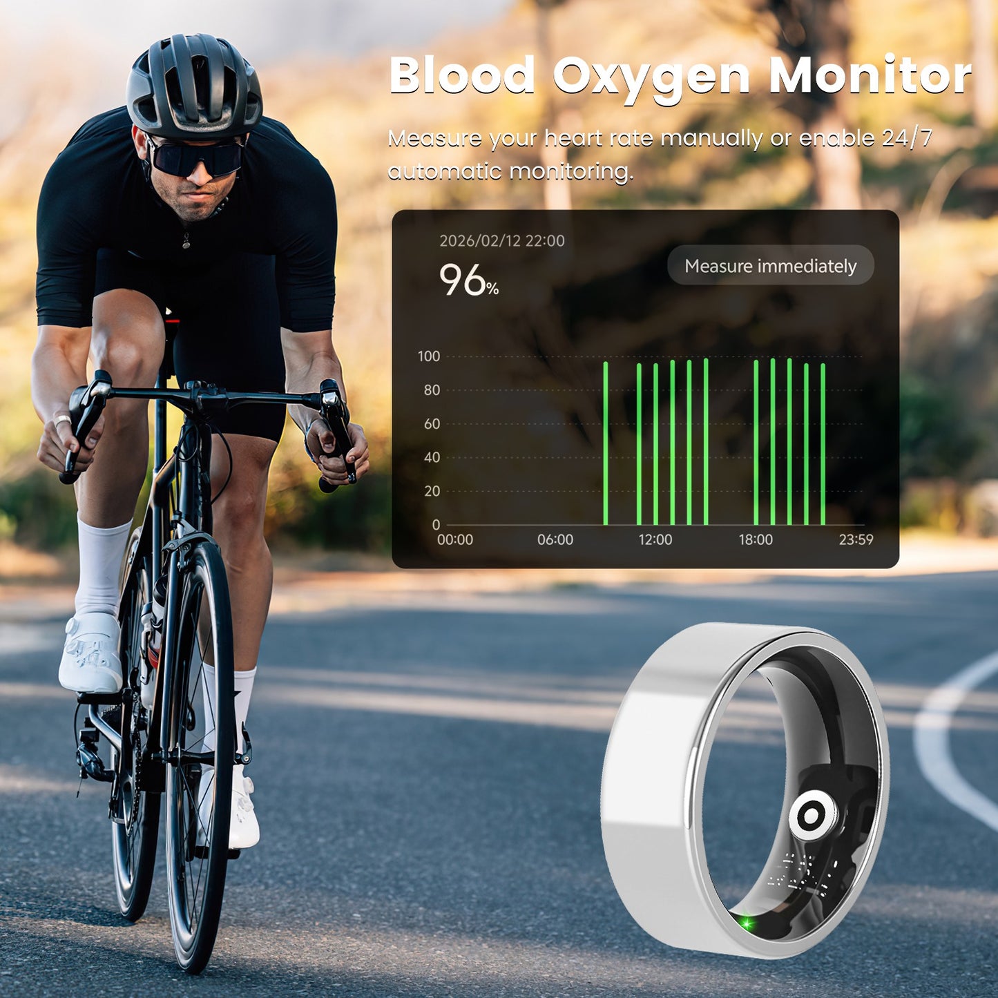 Titanium Smart Ring Health Tracker - Sleep, Fitness, HRV & Stress Monitoring — view 5