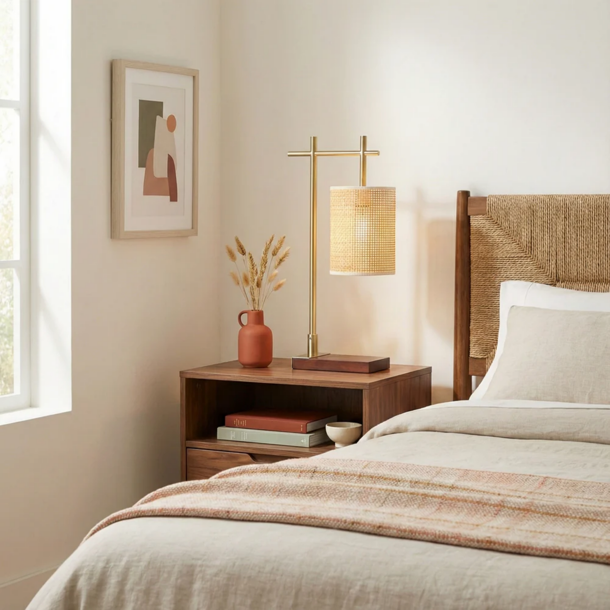 Bamboo Shade Bedside Lamp - Bronze — view 3
