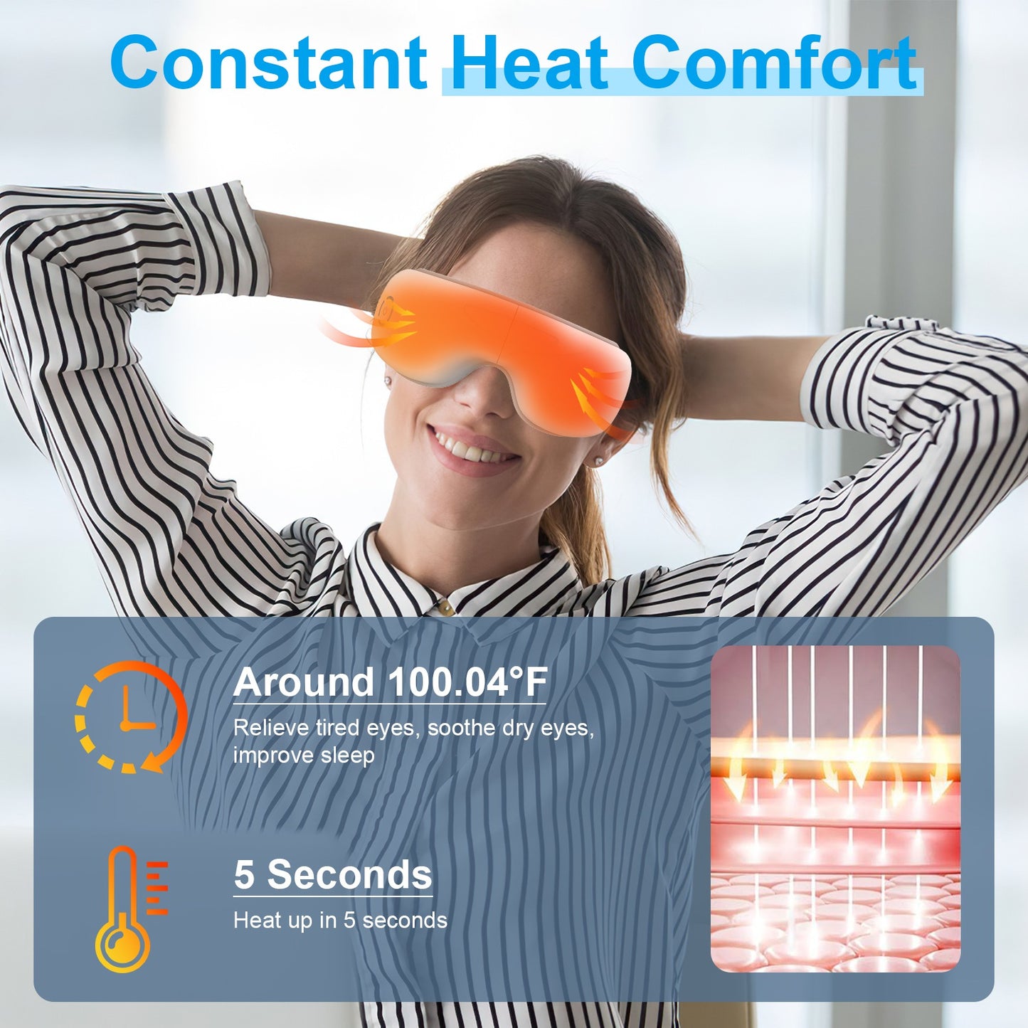 Wireless Eye Massager with Heat, Music, Air Pressure & Vibration — view 2