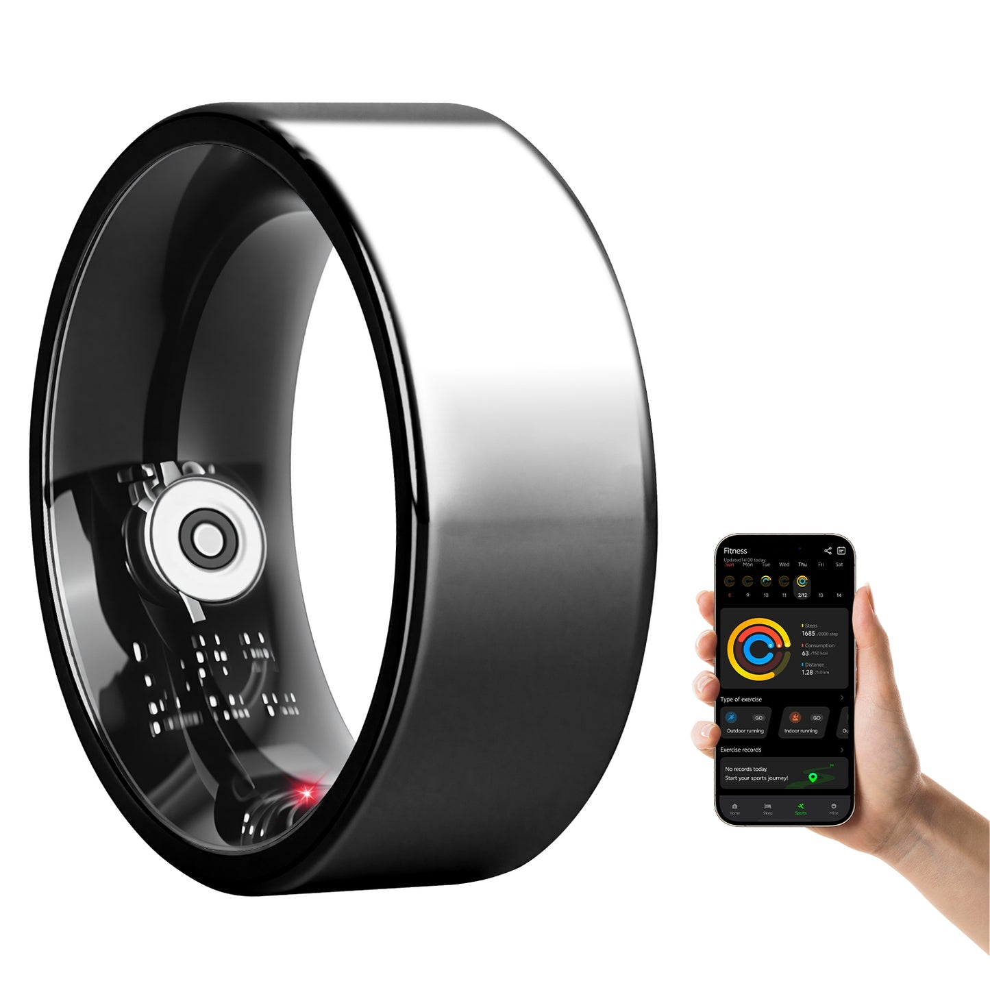 Titanium Smart Ring Health Tracker - Sleep, Fitness, HRV & Stress Monitoring — view 3