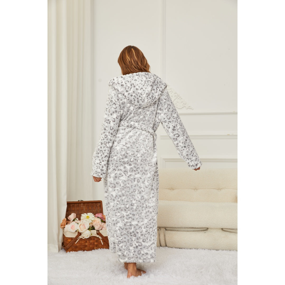 RONGTAI Ladies Long Fleece Bathrobe — view 3