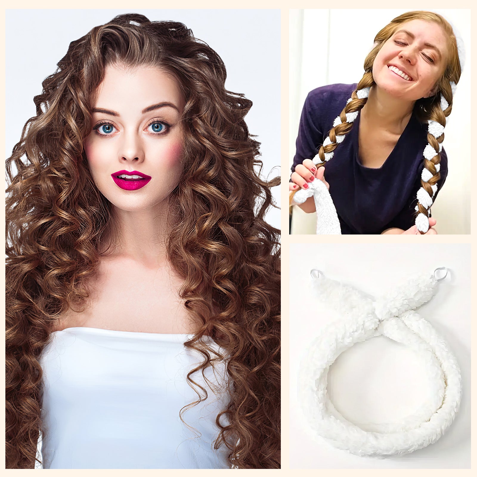 Satin Heatless Hair Curler for Soft Overnight Waves — view 2