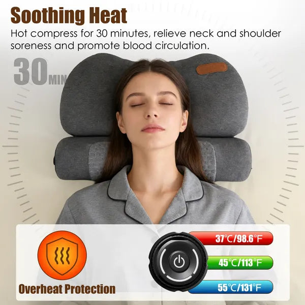 USB Heated Neck Pillow - Zero Pressure Memory Foam with Eye Mask — view 5