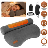 USB Heated Neck Pillow - Zero Pressure Memory Foam with Eye Mask