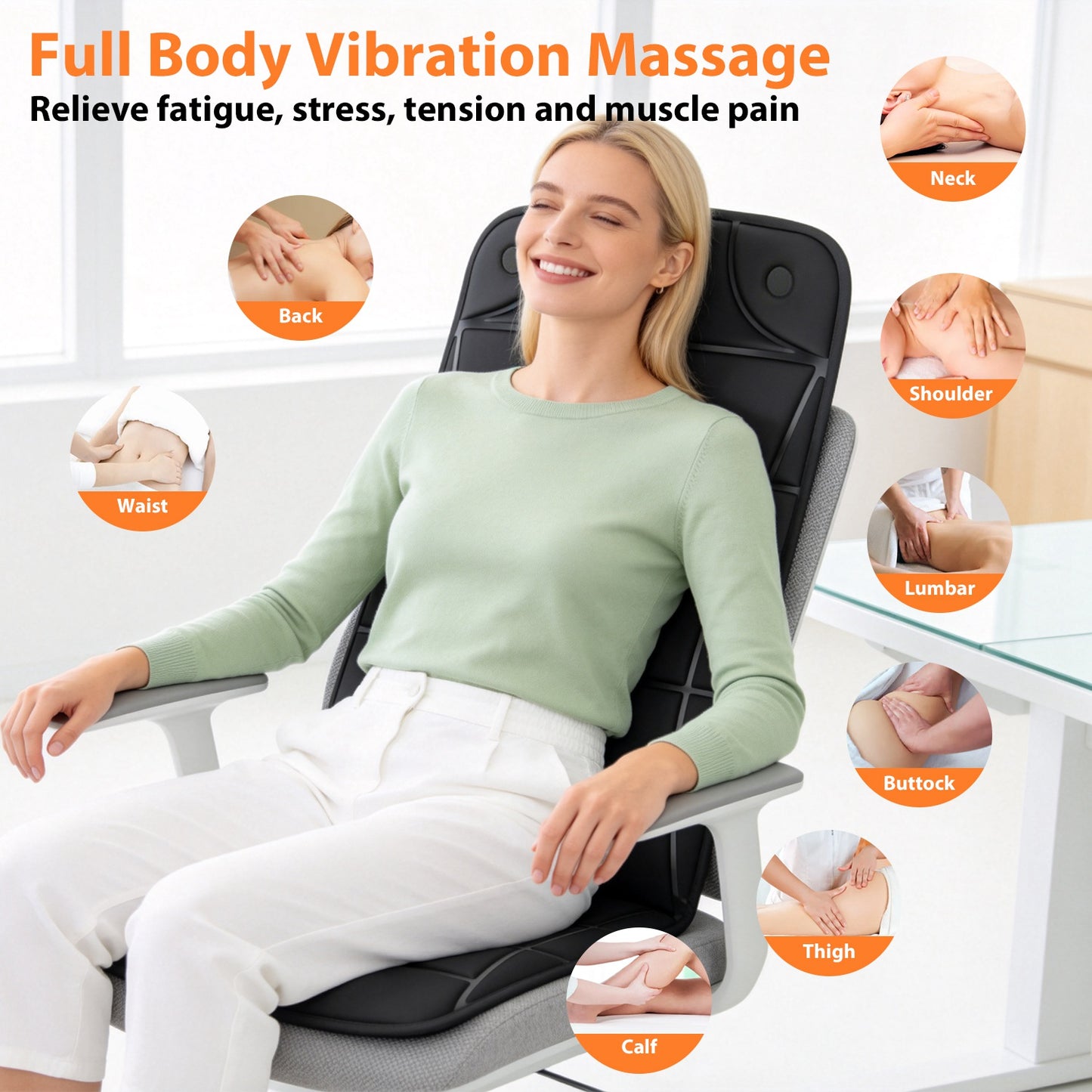 Full Body Vibration Massage Mat with Heat - 10 Motors, 9 Modes & 3 Heating Levels — view 3