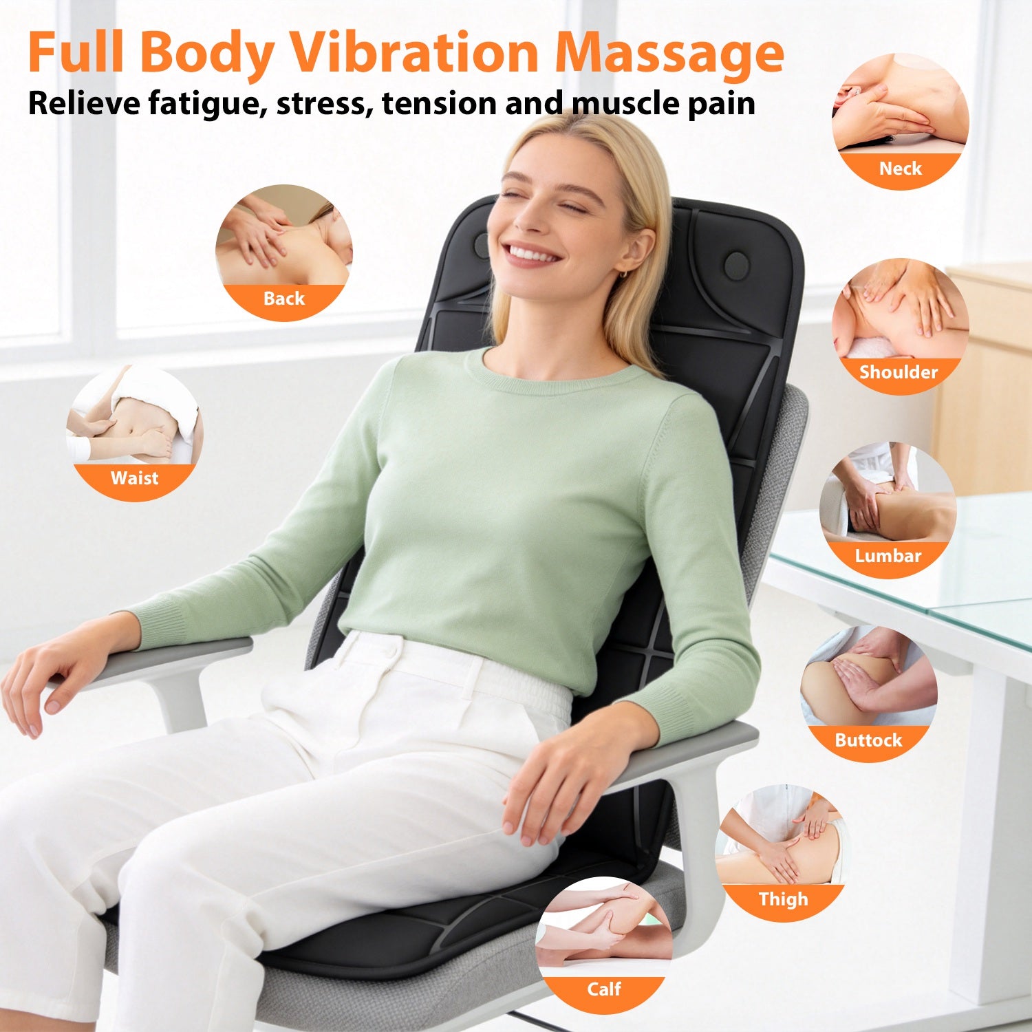 Full Body Vibration Massage Mat with Heat - 10 Motors, 9 Modes & 3 Heating Levels — view 3
