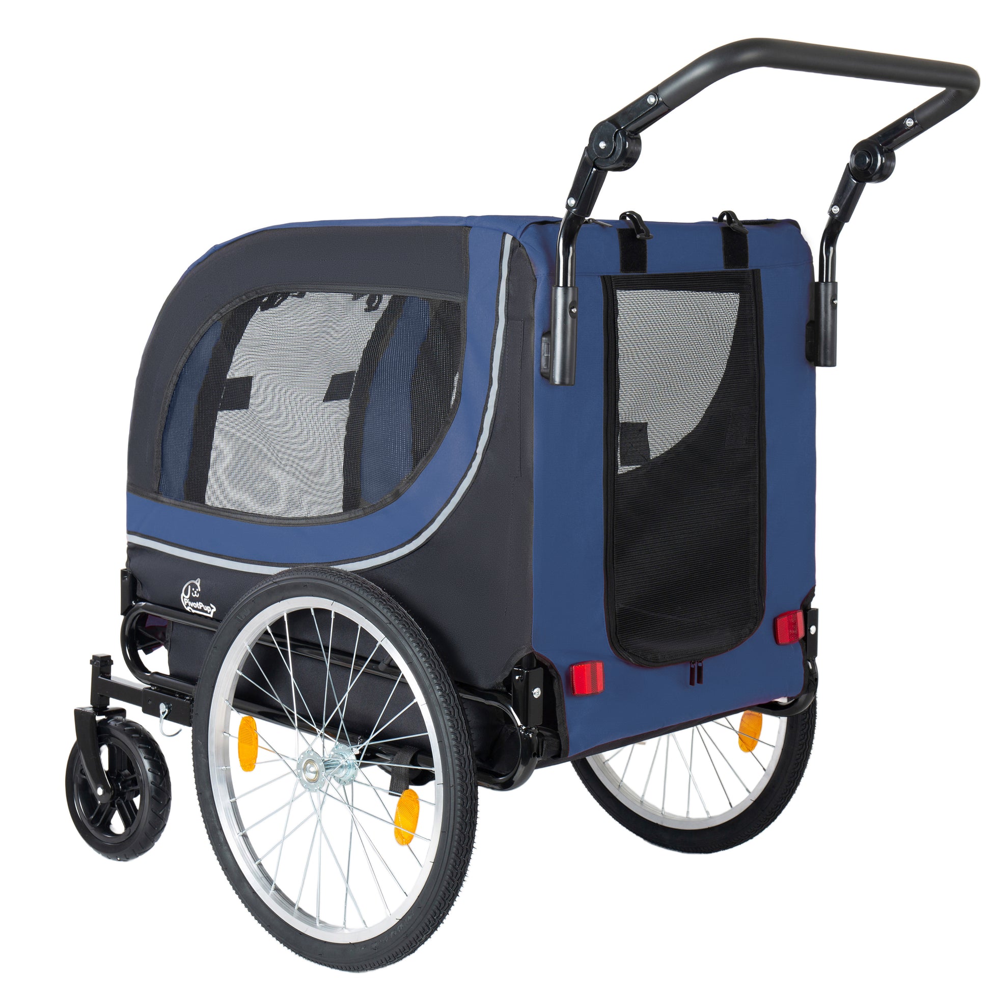 2-in-1 Bike Trailer & Pet Stroller - Dark Blue — view 2
