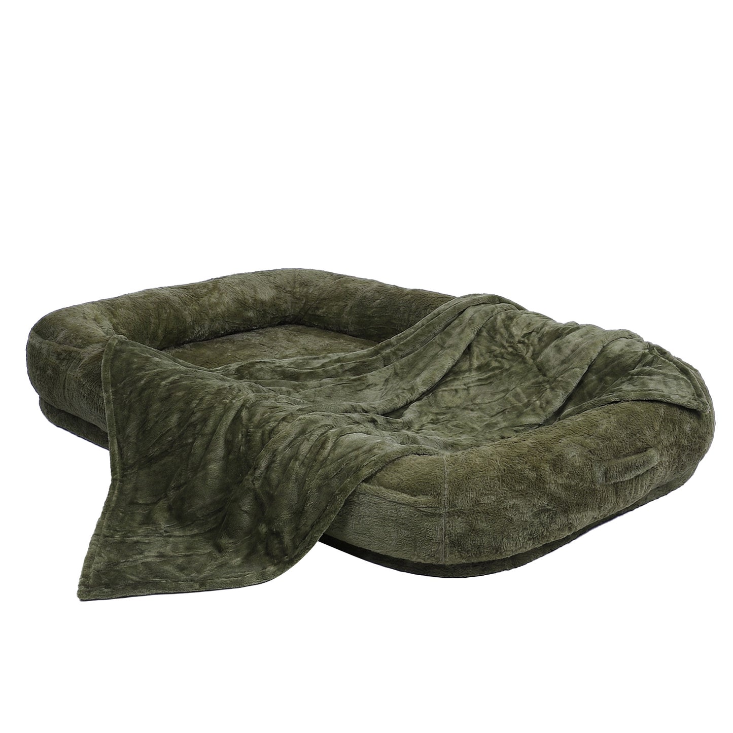 Extra Large Human Dog Bed 71x47x12in with Soft Blanket and Storage