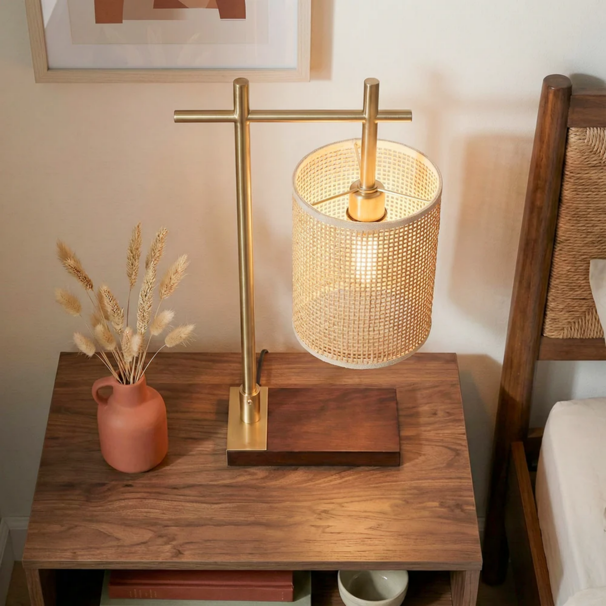 Bamboo Shade Bedside Lamp - Bronze — view 4