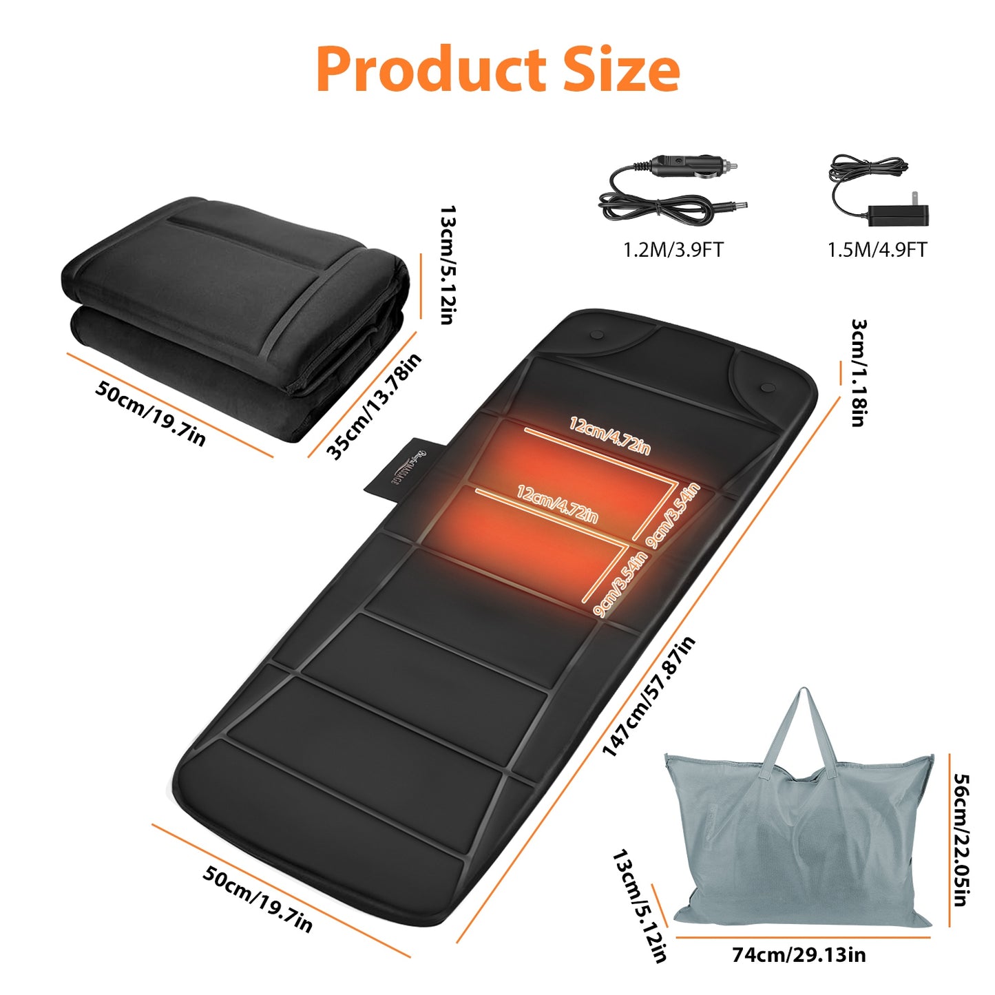 Full Body Vibration Massage Mat with Heat - 10 Motors, 9 Modes & 3 Heating Levels — view 5