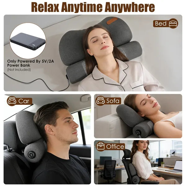 USB Heated Neck Pillow - Zero Pressure Memory Foam with Eye Mask — view 2