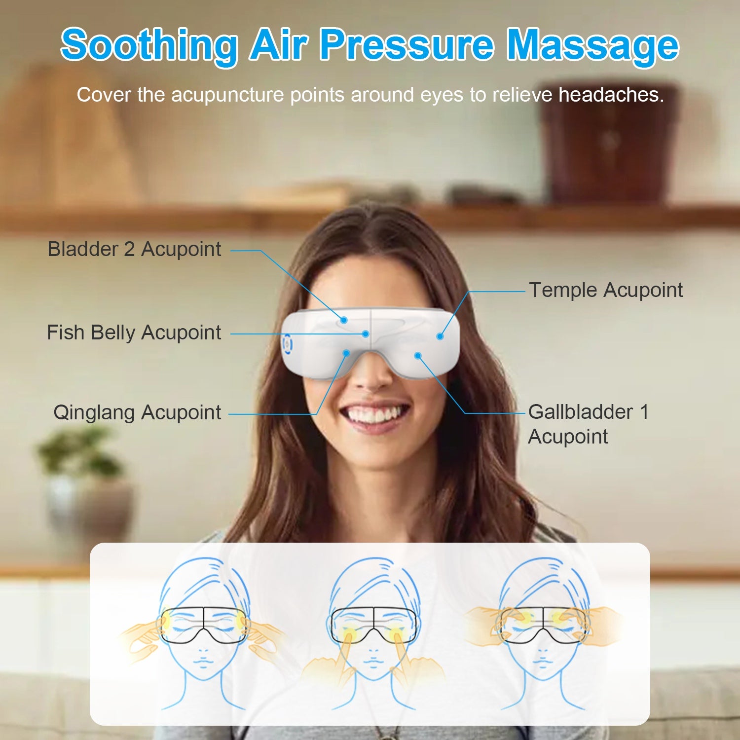 Wireless Eye Massager with Heat, Music, Air Pressure & Vibration — view 4