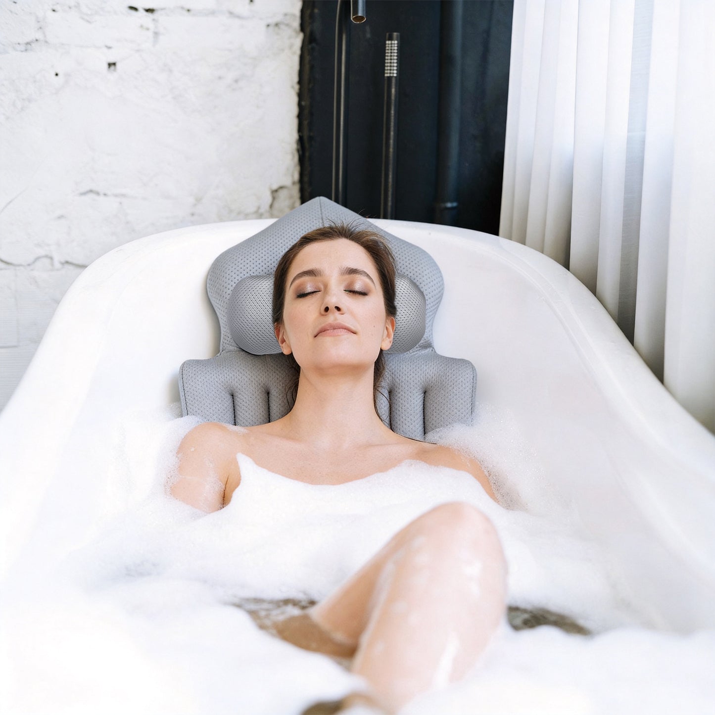 Full Body Bath Pillow with Headrest & Lumbar Support - 4D Honeycomb Mesh Cushion — view 6