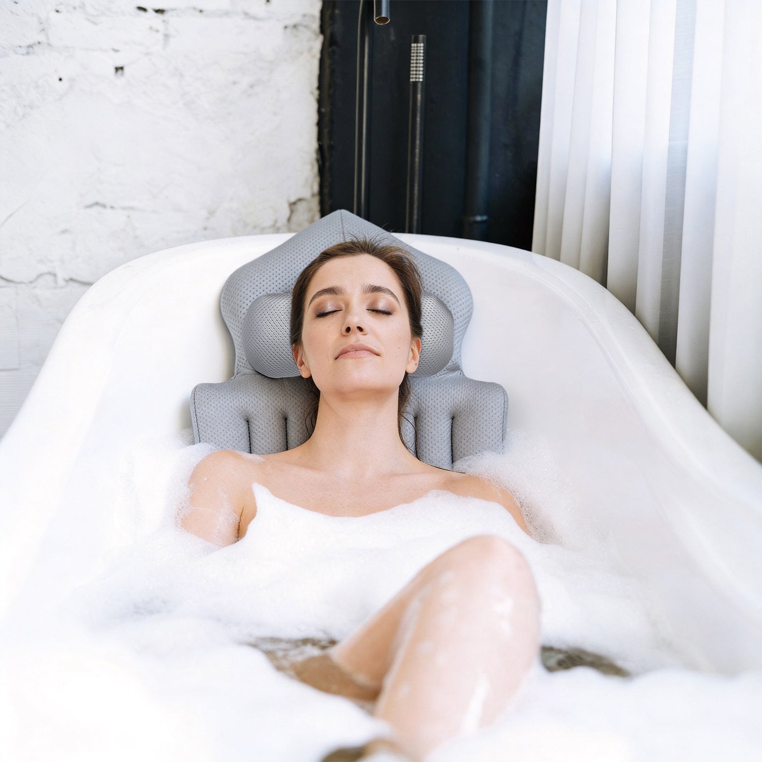 Full Body Bath Pillow with Headrest & Lumbar Support - 4D Honeycomb Mesh Cushion — view 6