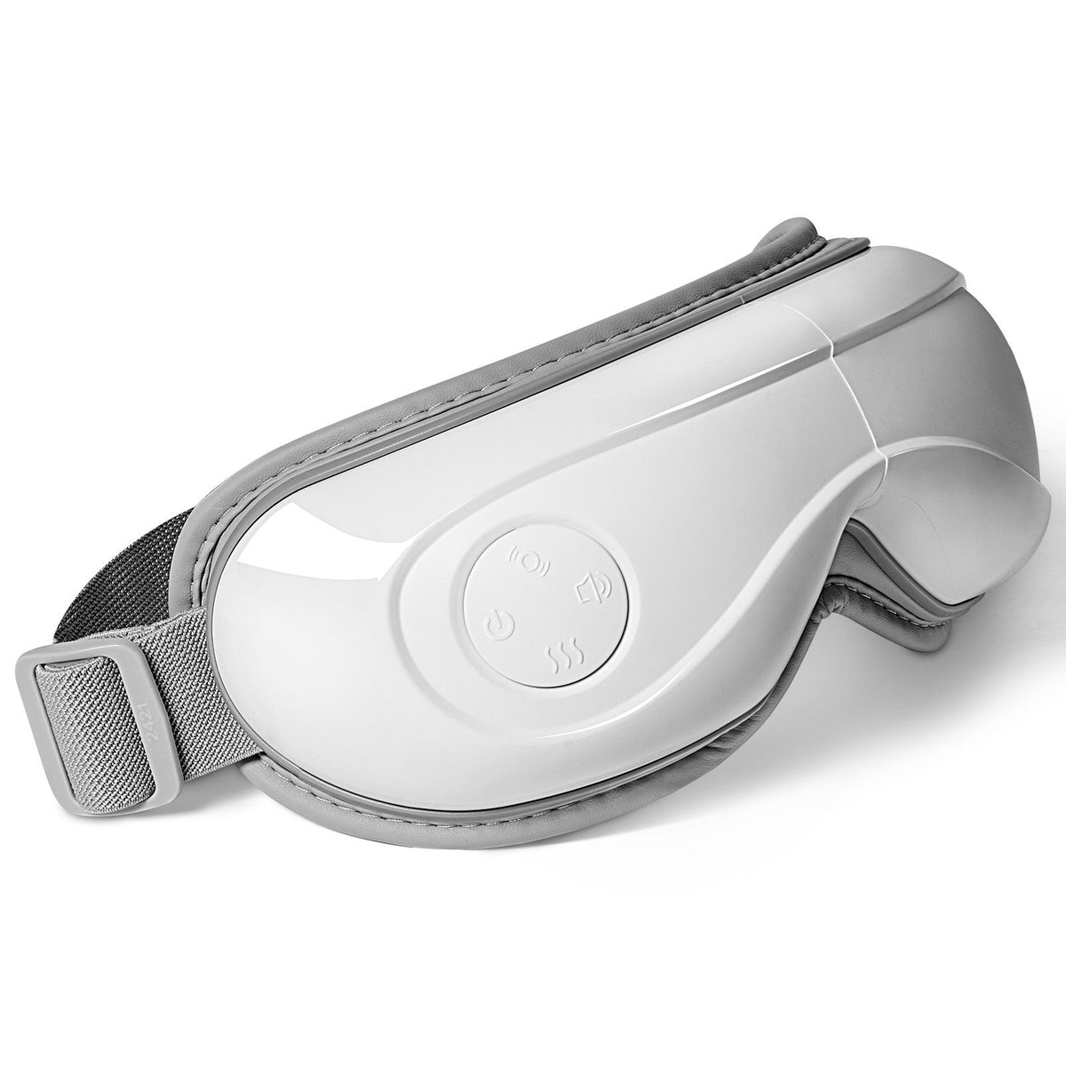 Heated eye massager mask — side angle