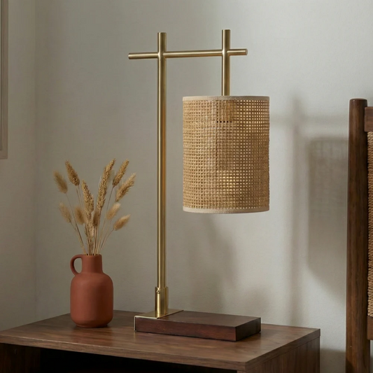Bamboo Shade Bedside Lamp - Bronze — view 2